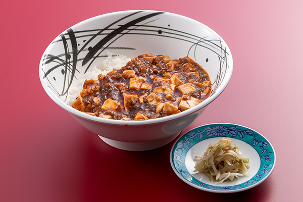 Mapo tofu rice bowl （with szechuan pickles）