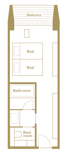 Layout of standard twin room