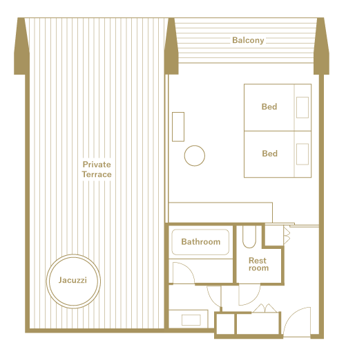 Layout of Terrace twin room